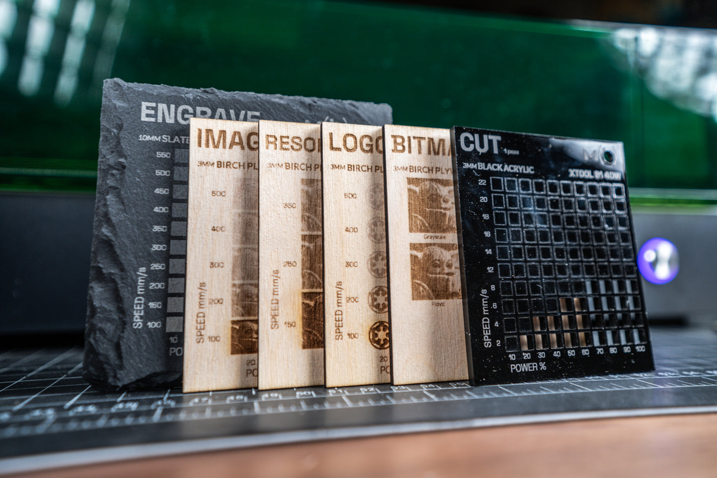 xTool S1 Material Test Files